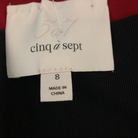 NWT Cinq a Sept Nova Red and Black Mini Dress - Picture 8 of 11